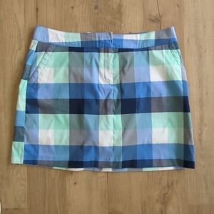 IZOD Golf Women's Size 14 Skort Plaid Blue, Green ,White -221